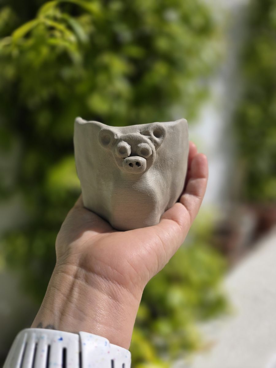 The Moo Milk Cup — raw clay